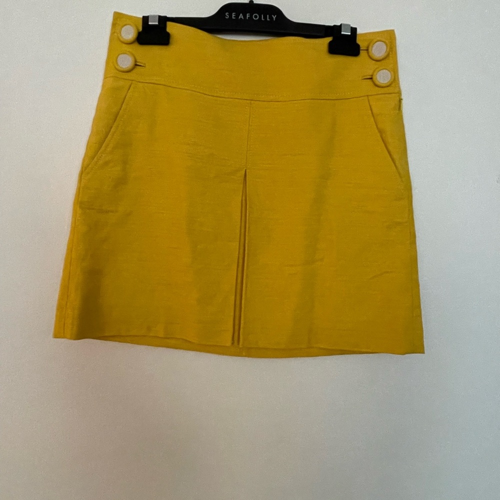 J Crew yellow linen skirt size 4
